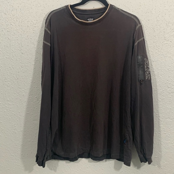 Kuhl 100% Organic Cotton Brown Long Sleeve Kommando Crew size XL - Picture 1 of 13